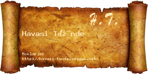 Havasi Tünde névjegykártya
